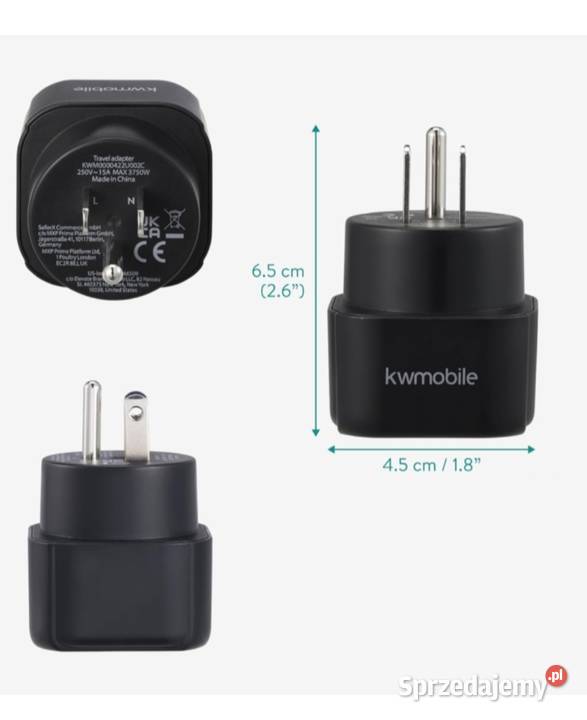Adapter podróżny Przejściówka B USA Kanada Tychy sprzedam