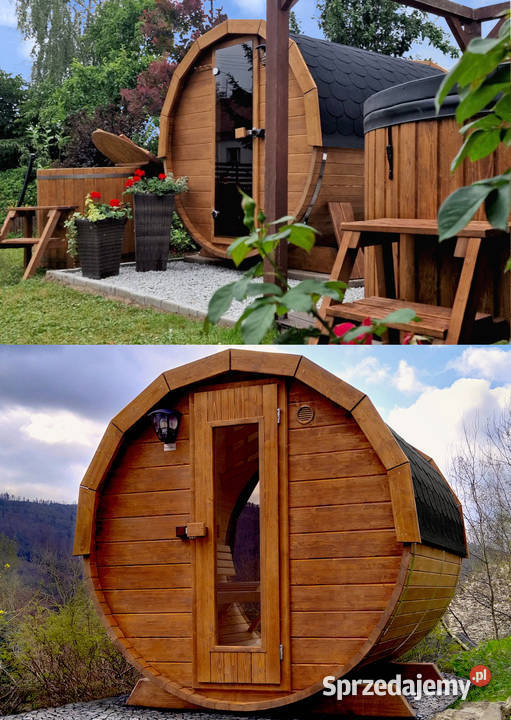 SAUNA Ogrodowa 200 OKNO 50 BECZKA 500L Akcesoria Nowy Targ