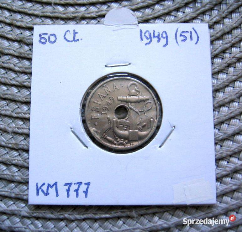 Hiszpania 50 Centimos 1949r w gwiazdce 51 Ładna Kalisz