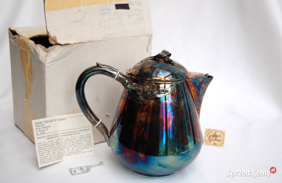 Posrebrzany dzbanek platerowany srebrem konwalie lubelskie Lublin sprzedam
