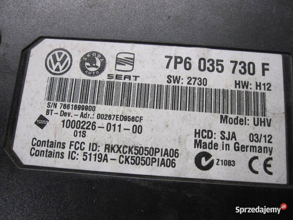 SEAT IBIZA IV 12r moduł komfortu 7P6035730F osobowe świętokrzyskie Kielce