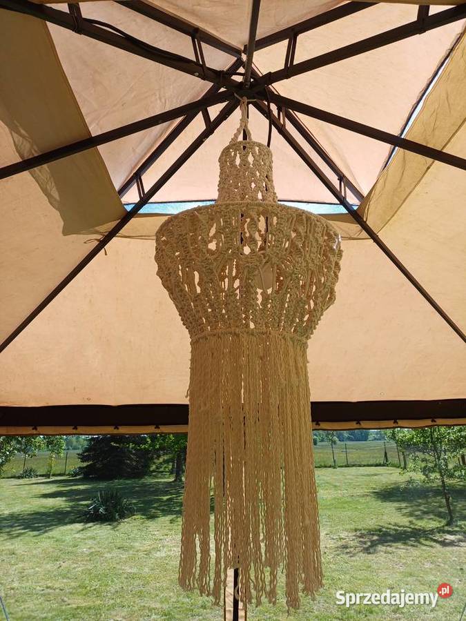 Biały abażur lampion wiszący makrama 5mm 3PLY sprzedam