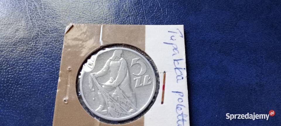 Stare monety 5 złotych 1959 Rybak PRL Polska Numizmatyka Lesko