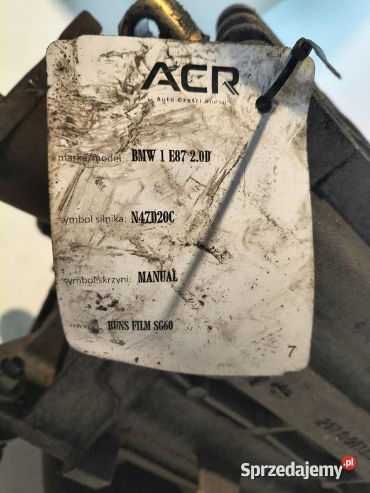 SKRZYNIA BIEGÓW BMW E87 E90 20 D manualna MANUAL Chełm sprzedam