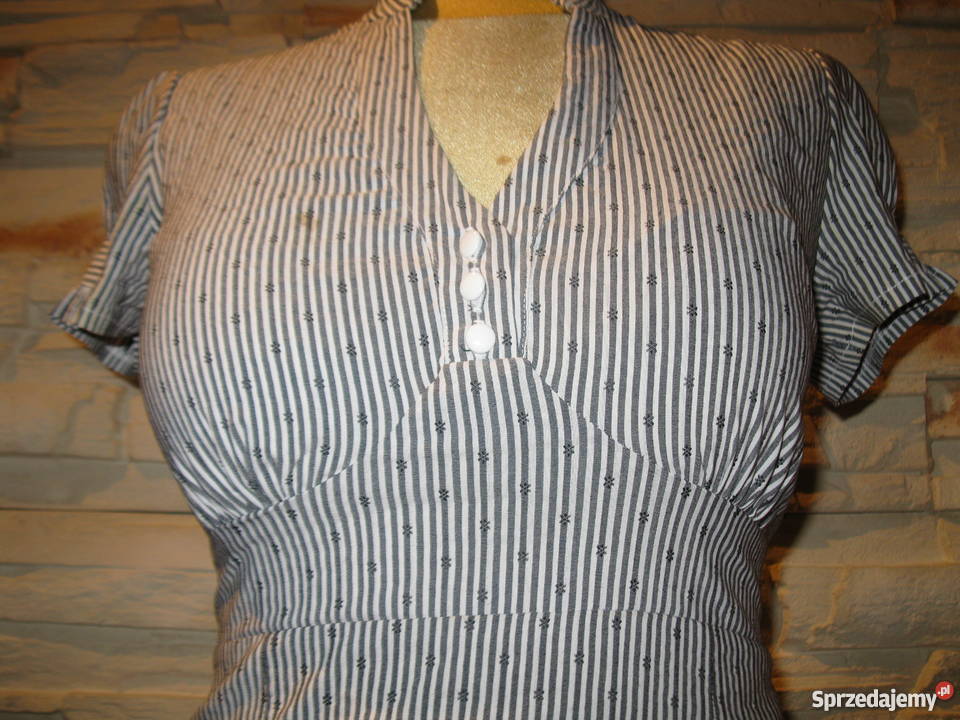 ELEGANCKA BLUZKA KOSZULA ORSAY 36 BIAŁO CZARNA Paski Katowice