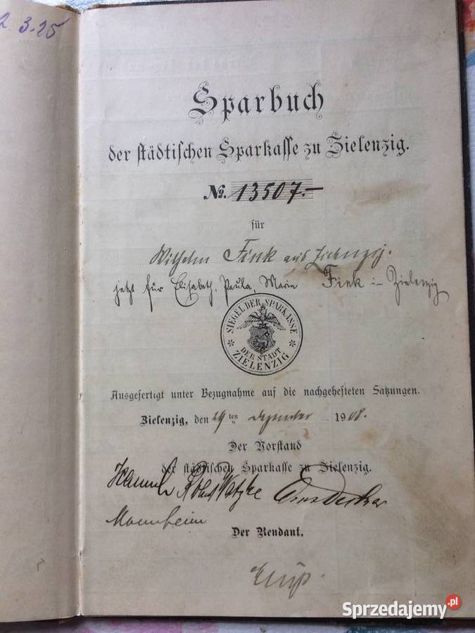 1220 SULĘCIN Niemiecka Książeczka zachodniopomorskie Szczecin sprzedam