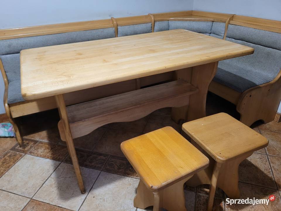 Kuchenny Bukowy Narożnik ze Stołem 100cm Narożniki