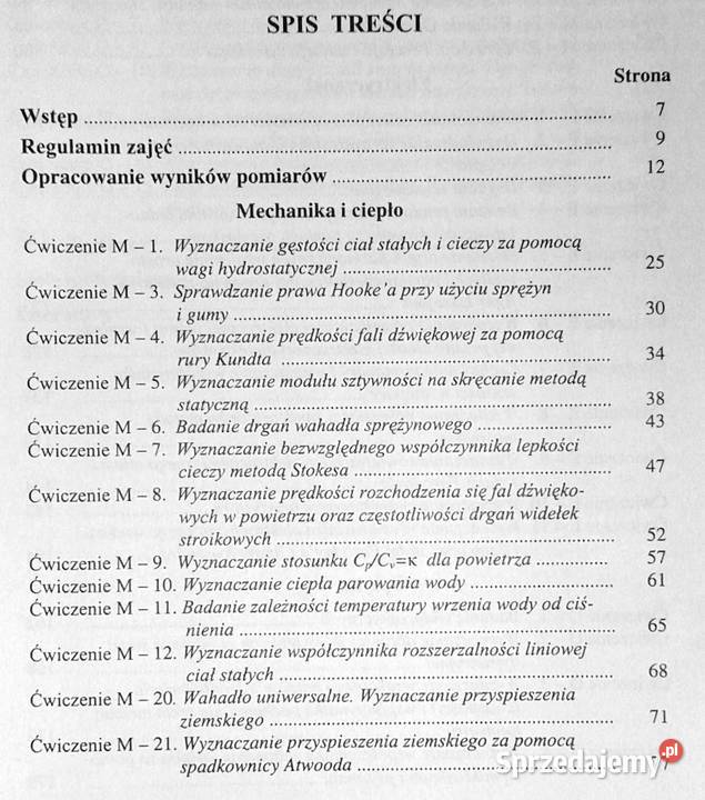Ćwiczenia laboratoryjne z fizyki Irena Lasocka Chełm sprzedam