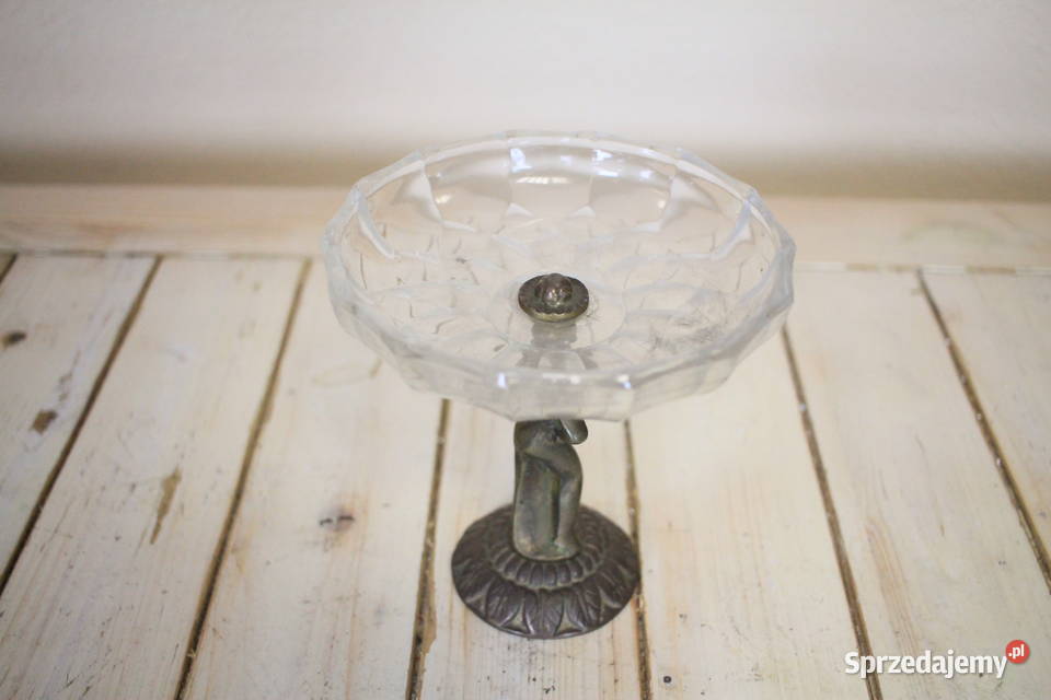 Piękna patera na mosiężnej nodze śląskie Pszczyna