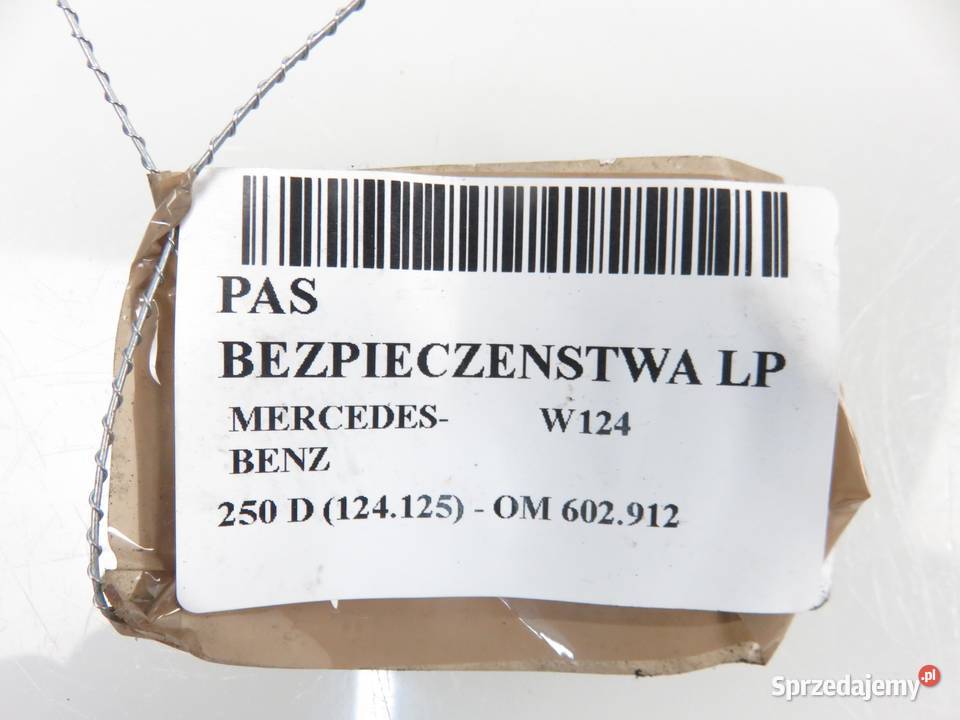PAS LEWY PRZEDNI MERCEDES W124 1248600185 Pasy bezpieczeństwa małopolskie