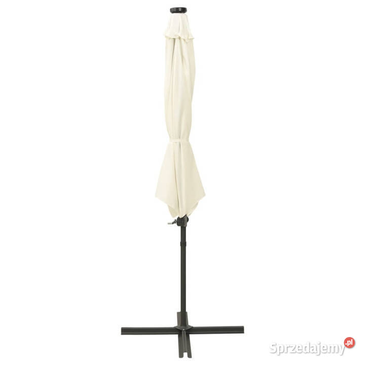 Parasol wiszący z lampkami LED i słupkiem 300