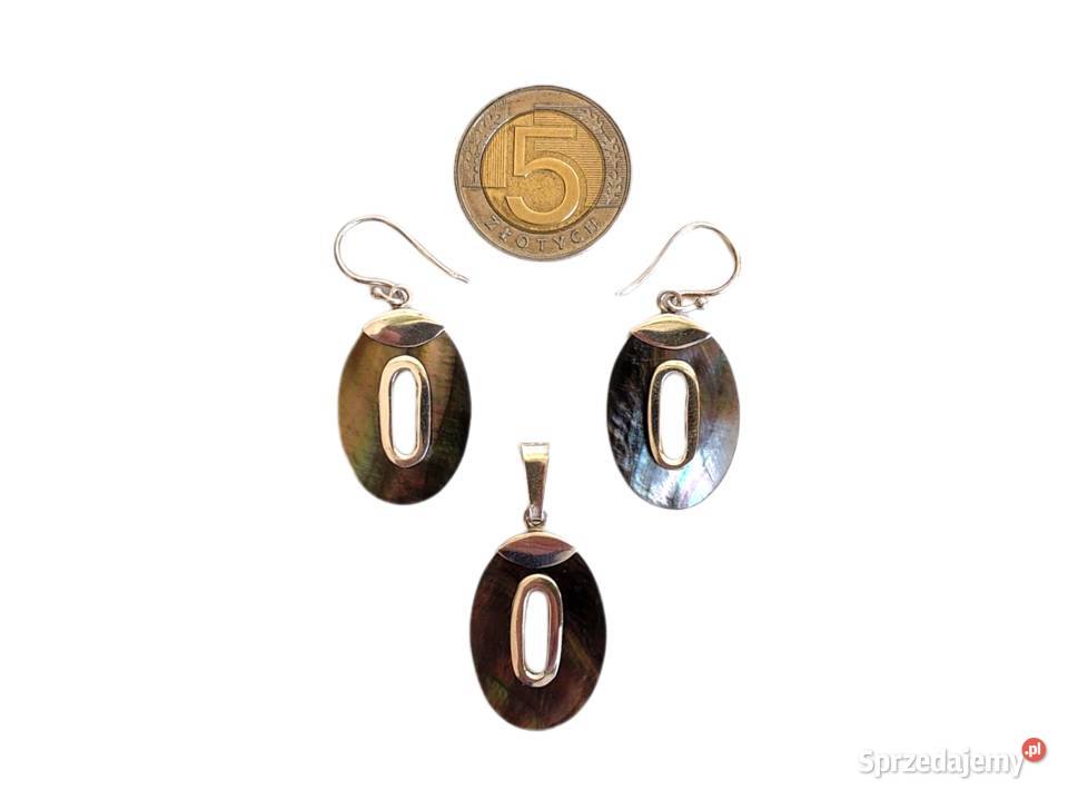 7575 Czarna Muszla z Tęczowym Blaskiem srebro Zestawy biżuterii opolskie Kędzierzyn-Koźle