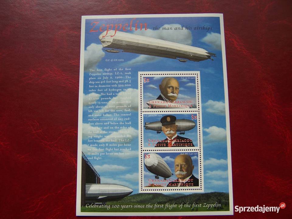 Grenada 2000 MNH Zeppelin Lotnictwo Statki Tychy