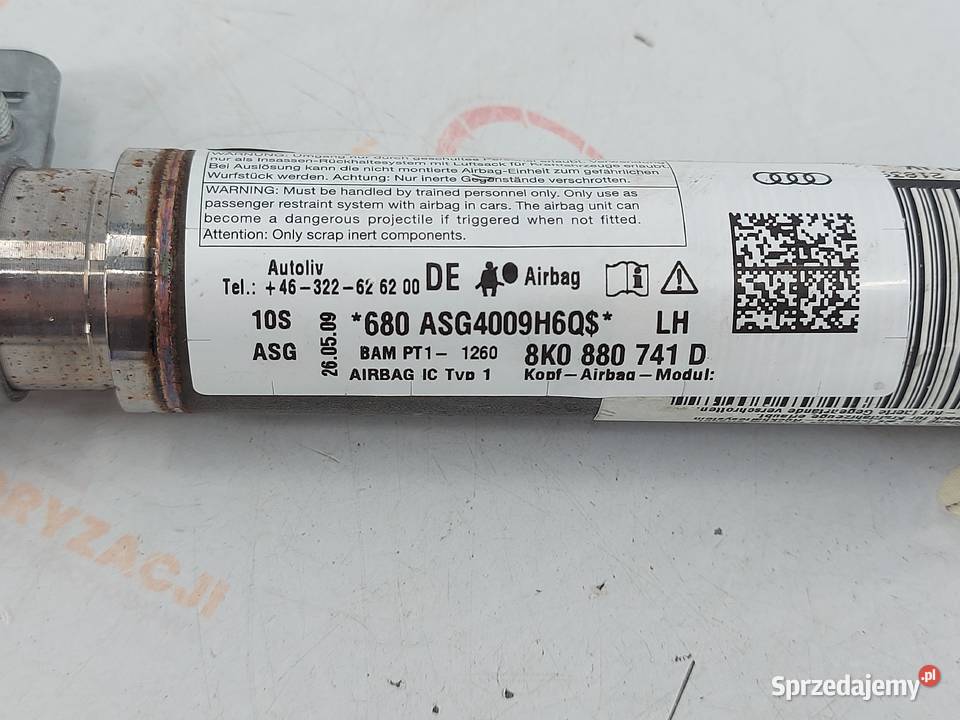 AUDI A4 B8 ALLROAD 10r kurtyna AIRBAG lewa osobowe Kielce