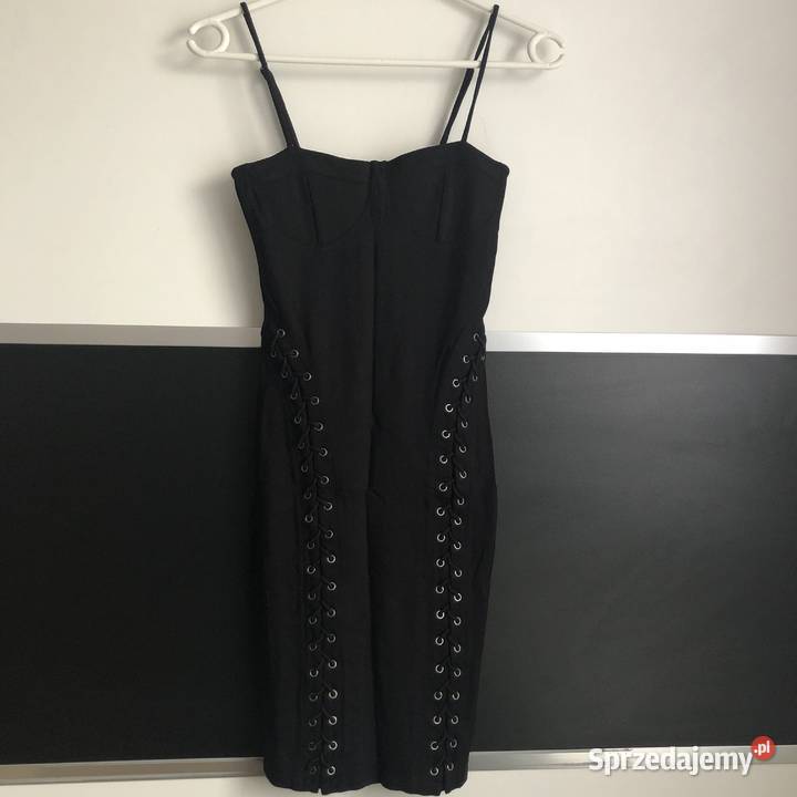 czarna sukienka HM xxs 32 gorset bandażowa Toruń