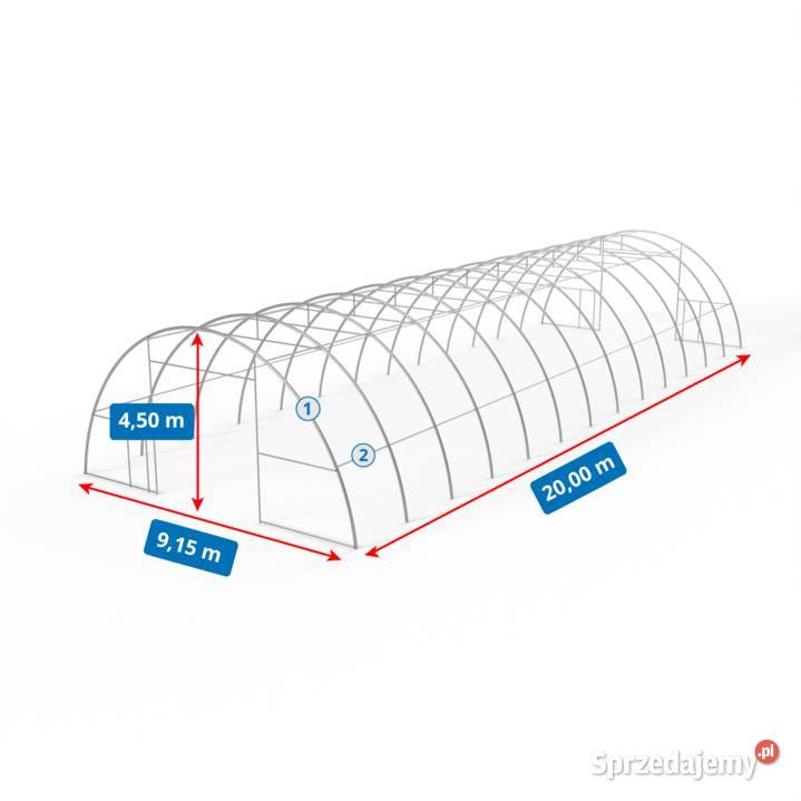 Hala namiotowa łukowa 915x20m PVC 750gm w wersji Magazynowanie Wrocław