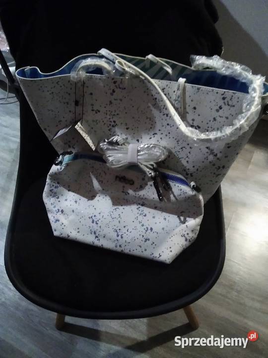 NOBO TOREBKA SHOPPER BIAŁA NIEBIESKA WKŁAD A4 Torby i torebki Słupsk sprzedam