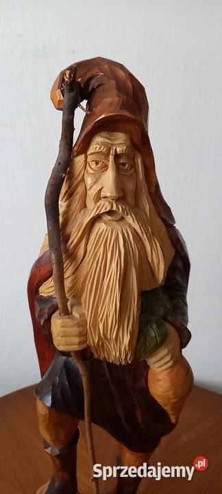 Drewniana rzeźba legendarnego Ducha Karkonoszy Skierniewice