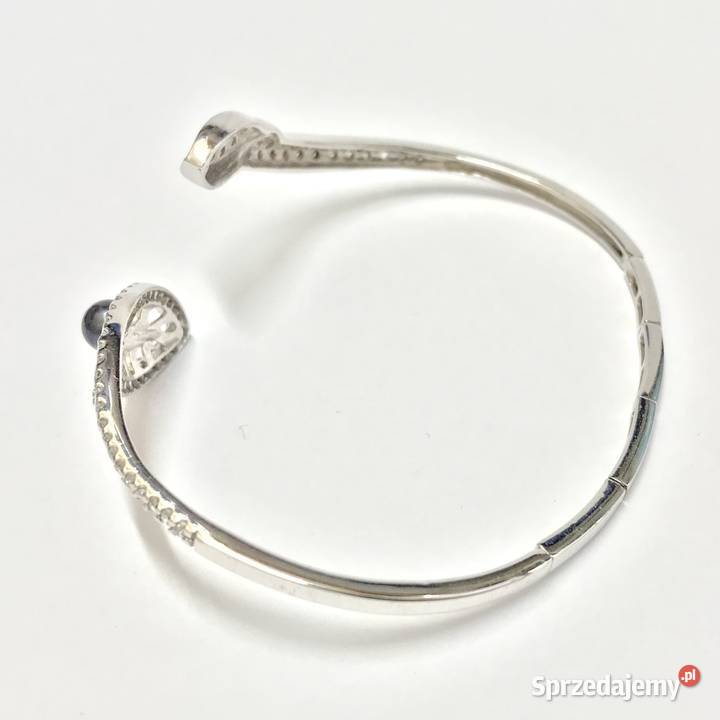 Złota BRANSOLETKA BIAŁE złoto i CZARNE perły Warszawa