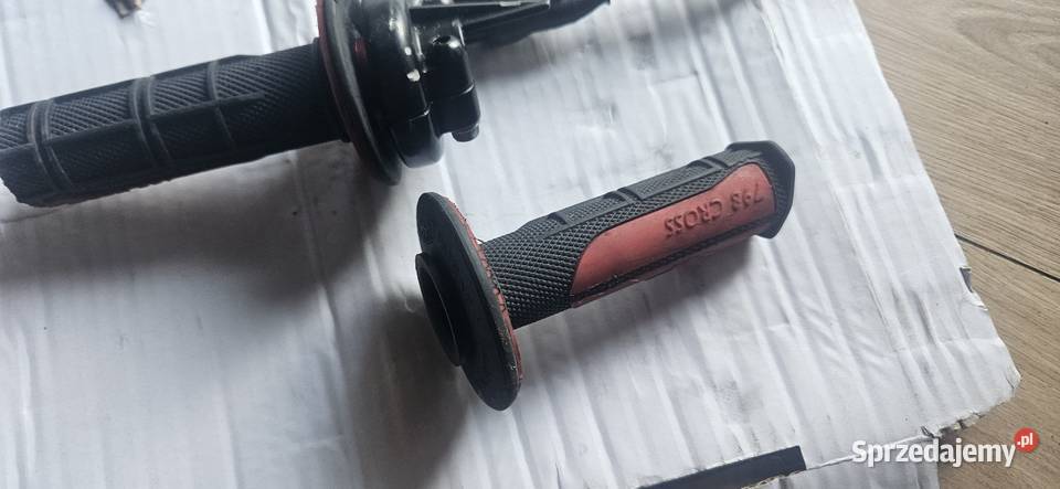 Aluminiowy rolgaz na łożysku plus gripy plus Części i akcesoria motocyklowe Gorlice