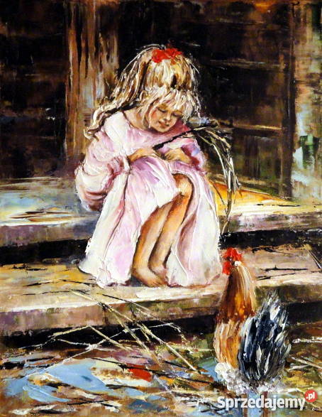 Obraz olejny 30x24 kogucik Warszawa