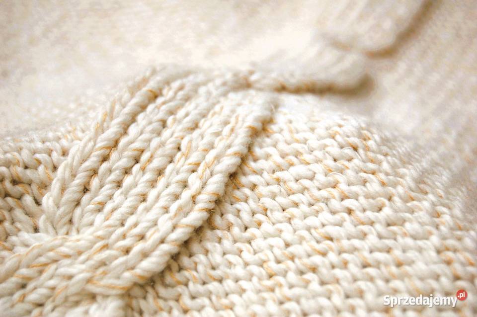 Poncho ponczo damskie kremowobiałe Portugalia brązowy/beżowy Lublin