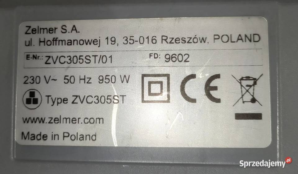 Odkurzacz Zelmer Odyssey ZVC305ST małopolskie Limanowa
