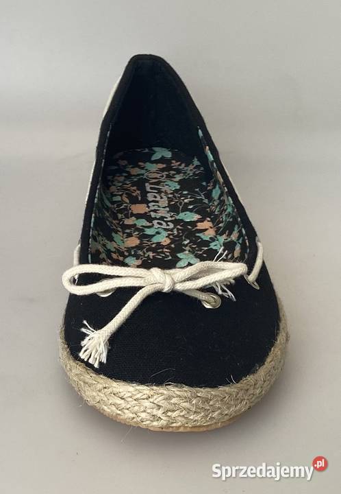 Czarne damskie espadryle z kokardą rozmiar 40 25cm Żyrardów