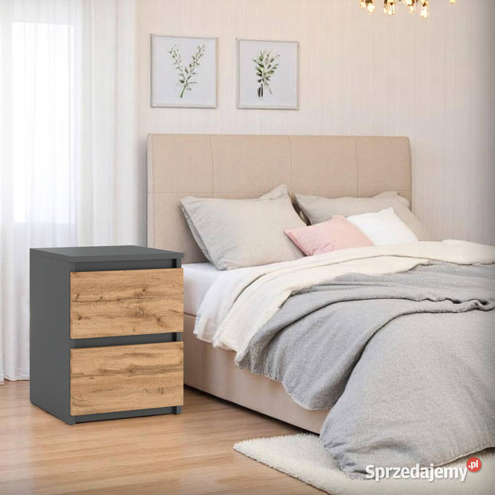 Szafka Nocna Do Sypialni 2 Szuflady Stolik Loft