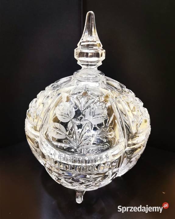Bombonierka kryształowa Porcelana i szkło Trzcianka