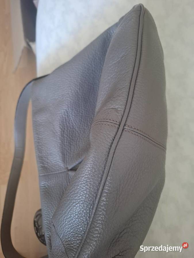 Szara skórzana torebka stan Dla kobiet Torby i torebki lubelskie Lublin