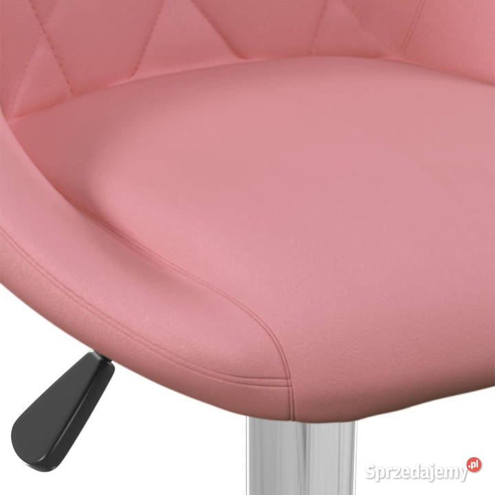 Stołek barowy różowy obity aksamitem WM335299