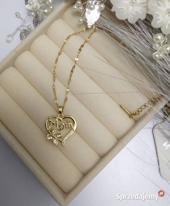 Złoty naszyjnik Mama ze stali chirurgicznej Zgierz