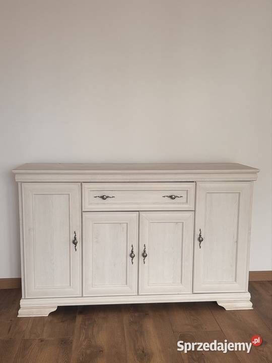 Komoda Biała Drewno Masywna 160 Mrągowo