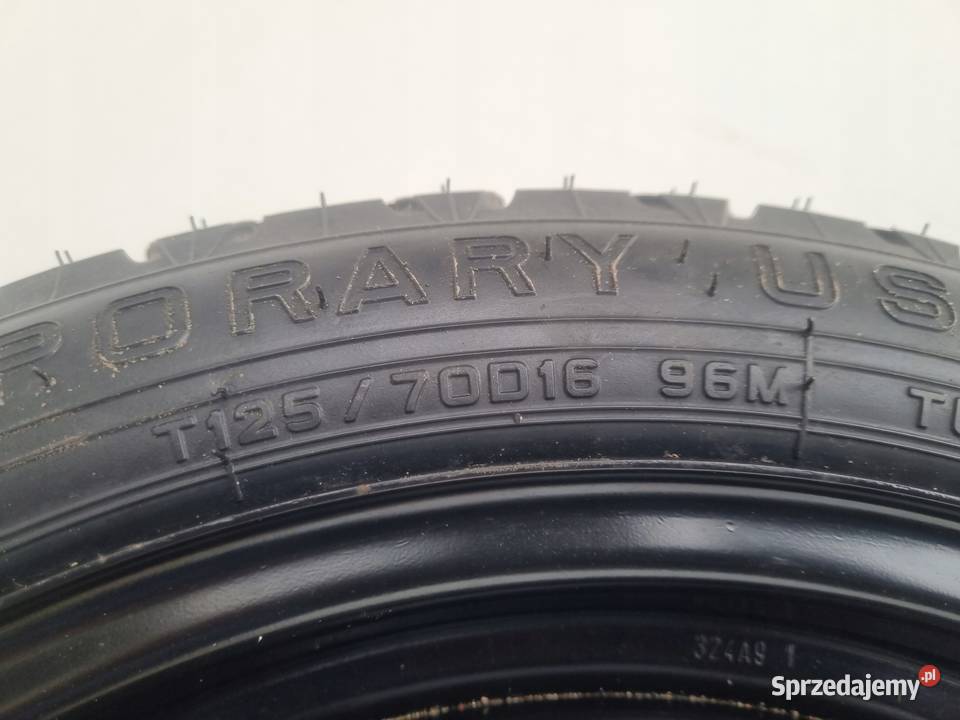 KOŁO ZAPASOWE DOJAZDOWE 12570 R16 Yaris III KOŁO osobowe Rudka