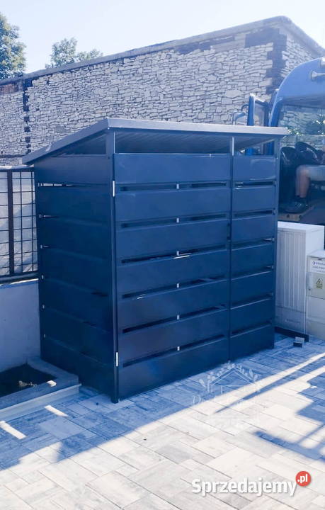 Wiata śmietnikowa spad tył 15x05m Antracyt