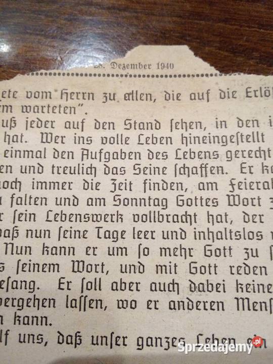 Stare niemieckie kartki z kalendarza Antykwariat Częstochowa