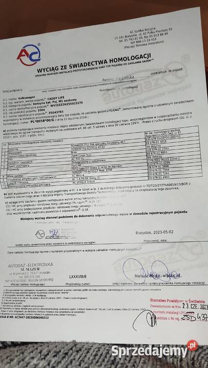 CADDY 16 MPI LPG STAG zachodniopomorskie Stargard