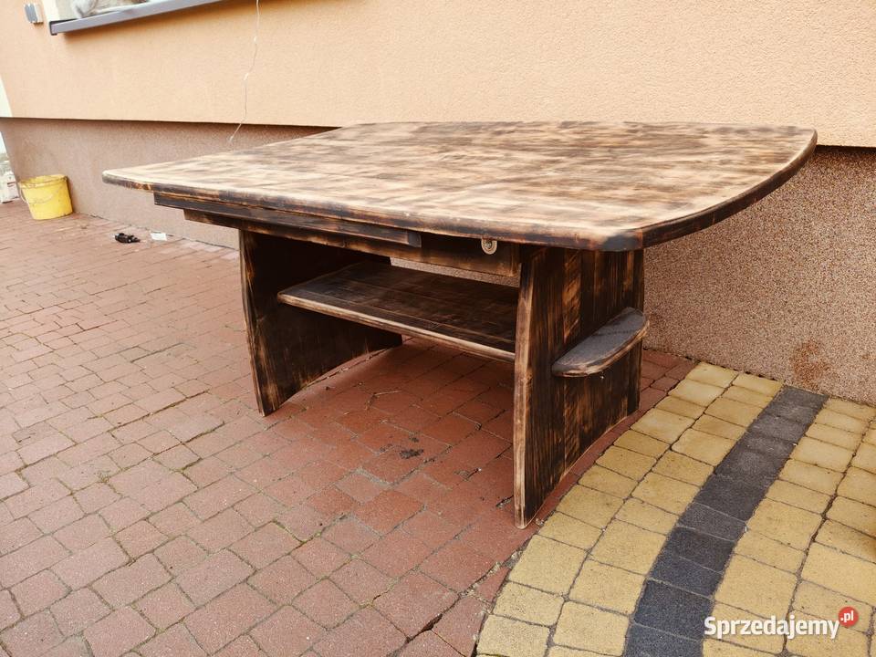 Vintage ława w stylu rustykalnym opalana drewno Sandomierz