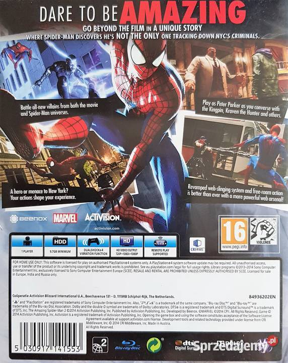 THE AMAZING SPIDERMAN 2 SPIDERMAN 2 PLAYSTATION akcja Kraków