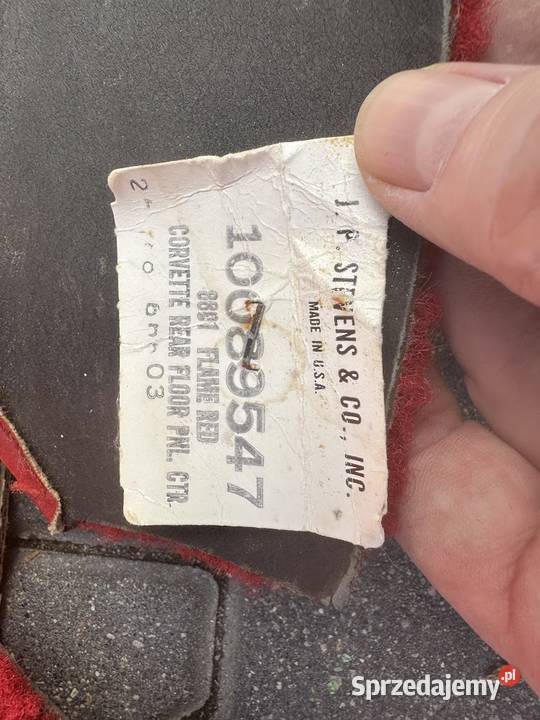 Wykładzina flame red na tył do chevrolet Rok produkcji 1988 mazowieckie Warszawa