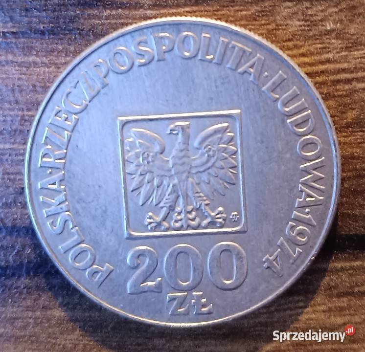 Moneta XXX lat PRL 200 moneta srebrna 1974 Zbylitowska Góra