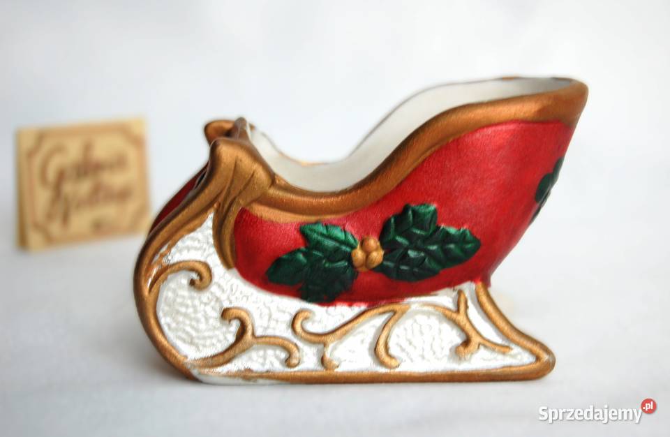 Sanie św Mikołaja ceramika sanki ozdoba lubelskie Lublin