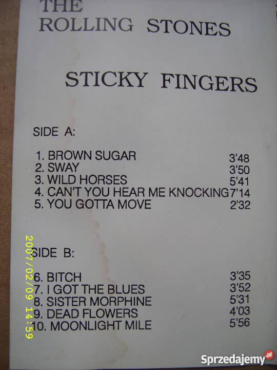 ROCK kaseta THE ROLLING STONESSTICKY FINGERS dolnośląskie sprzedam