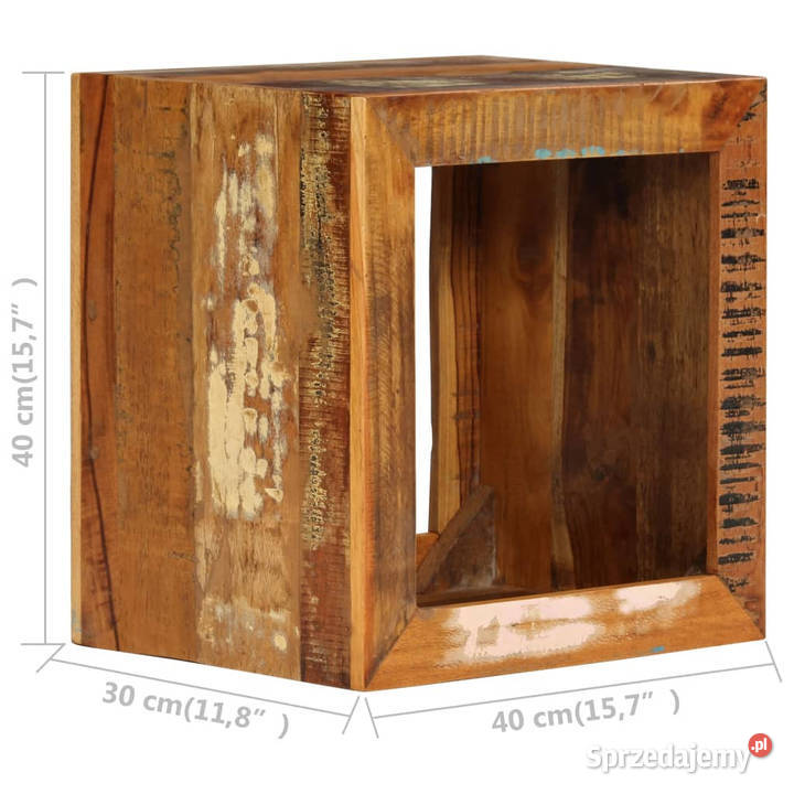 Stołek 40x30x40 lite drewno z odzysku WM246270 Warszawa