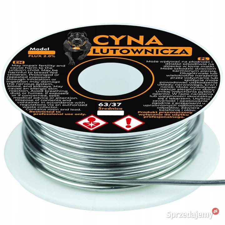 Cyna Lutownicza Sn63Pb37 15 mm 50g 2 Flux Szpula małopolskie Ludźmierz