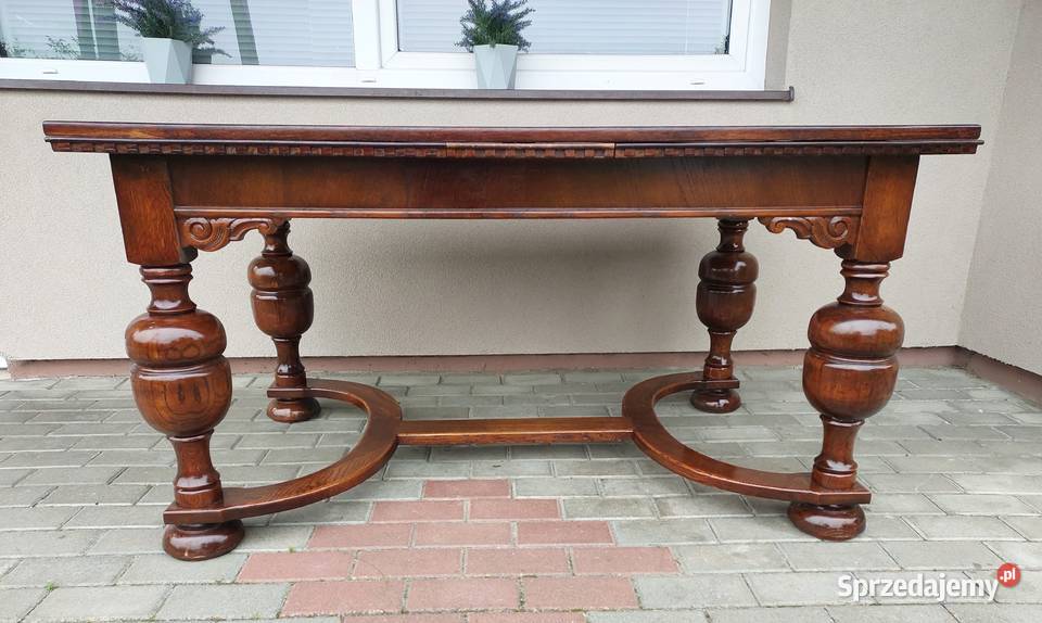 Stary stół solidny rozsuwany 91x140255 renowacji Tczew