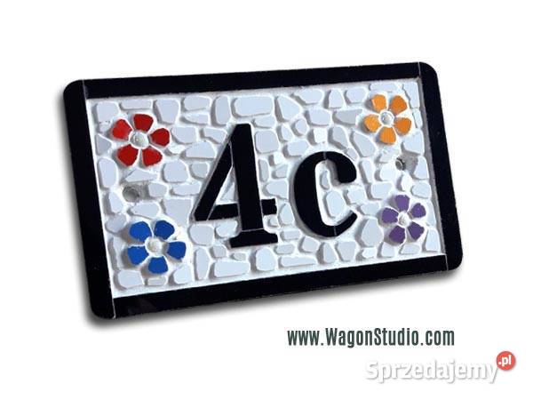 Tabliczka adresowa ceramiczna z numerem na dom Warszawa