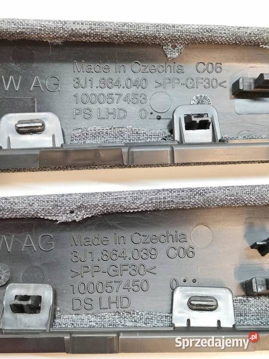 OSŁONA DEKOR TUNELU LEWY PRAWY KPL 3J1864040 sprzedam