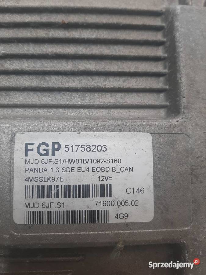 Fiat Panda 13 komputer sterownik silnika MJD Ksawerów